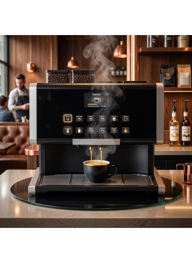 Rhea rhTT3 Bean to Cup Coffee Machine | 4.3” Touch Display | Commercial Espresso Maker | Hotel & Office Coffee Machine - Image 3