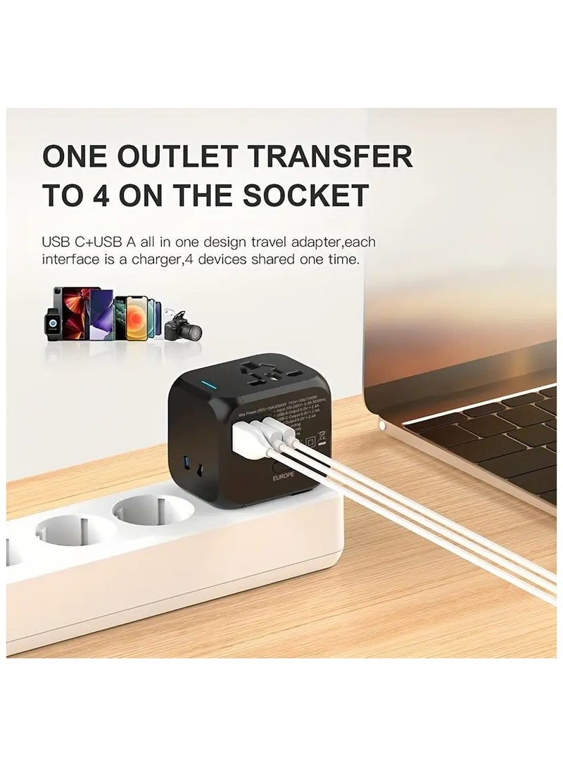Universal Travel Adapter  2500W Global Travel Adapter - Compact and Lightweight Power Plug Converter | Type-C, US, UK, EU, Australia, Blue, Orange, Black, White Options | Perfect for Business Travel and Vacation, International Travel Adapter, Stylish design, Durable plug cover  - Image 3