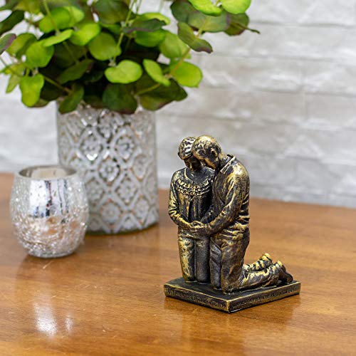 Dicksons Praying Husband and Wife 5 inch Grey Resin Stone Table Figurine - Image 2