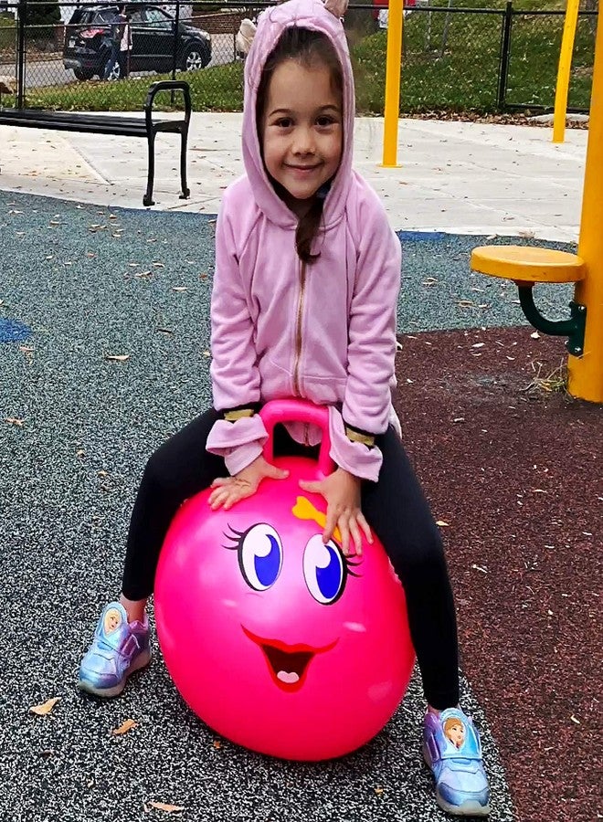 AppleRound Hippity Hoppity Jumping Ball with Pump, Bouncy Ball with Handle, 20in/50cm Diameter for Age 7-10, Kangaroo Bouncer, Space Hopper with Handle for Children, Printed Design (Girl) - Image 5