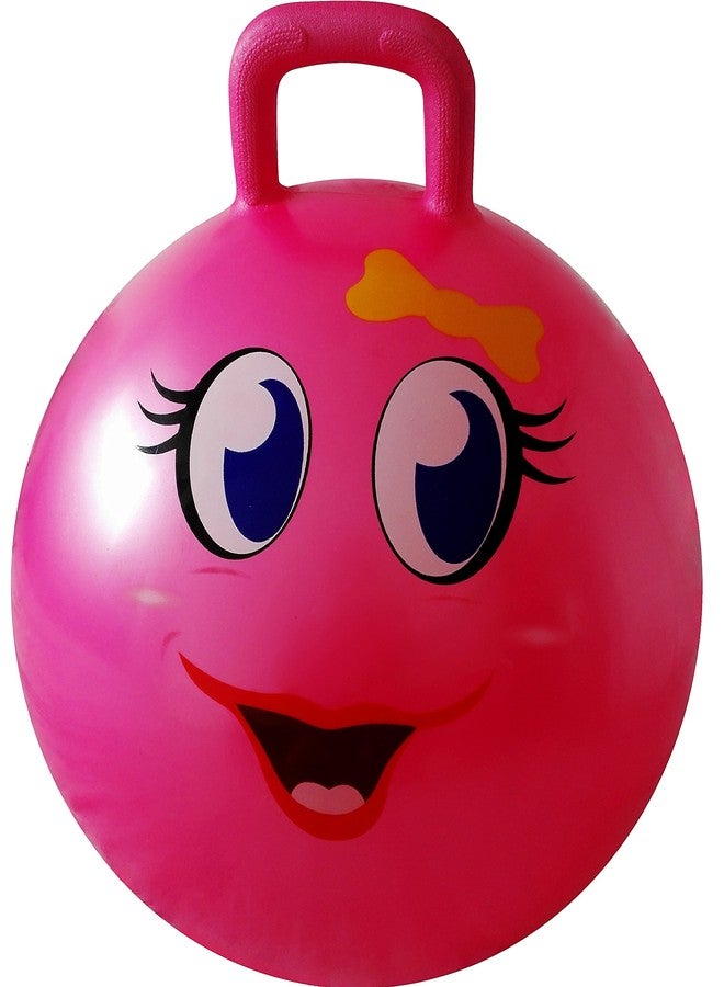 AppleRound Hippity Hoppity Jumping Ball with Pump, Bouncy Ball with Handle, 20in/50cm Diameter for Age 7-10, Kangaroo Bouncer, Space Hopper with Handle for Children, Printed Design (Girl) - Image 2