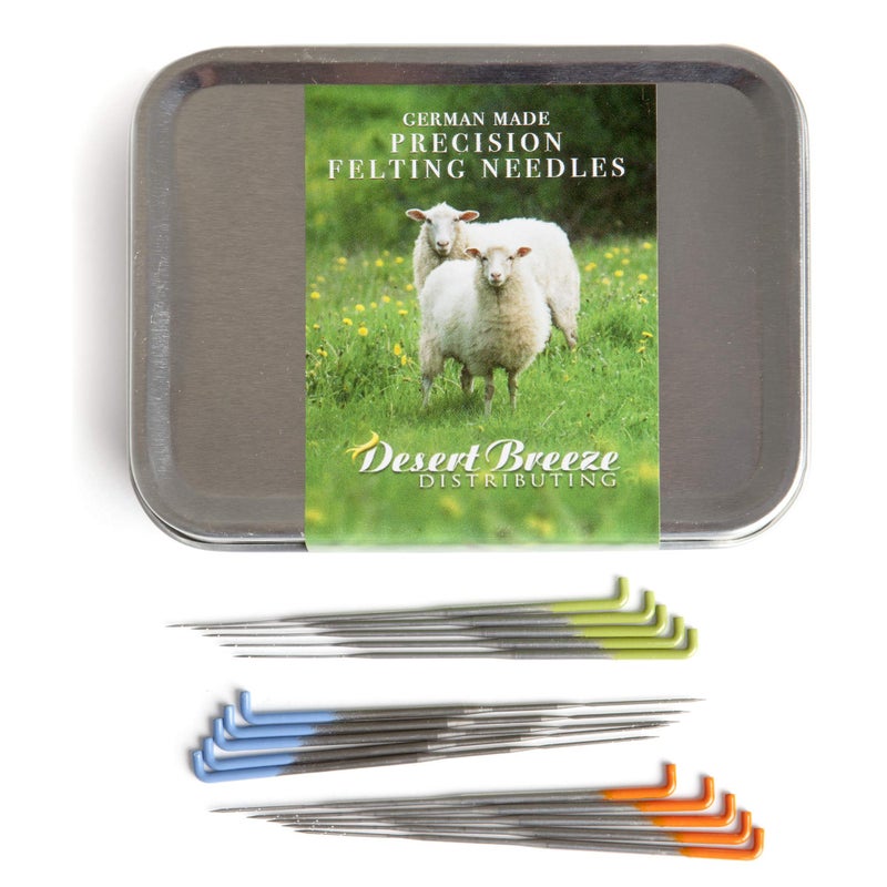 Desert Breeze Distributing Precision Felting Needles â€“ High Carbon Steel Fiber Arts Tools for Needle Felting Kits and Wool Sculptures | Felt and Fiber Arts Supplies for Beginners & Pros, Made in Germany, Packaged in USA - Image 1