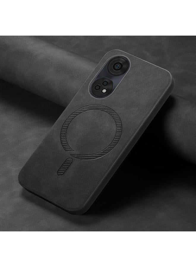 S-TOP Case For OPPO A2 Pro Retro Magsafe Magnetic PU Back Cover Phone Case - Image 2