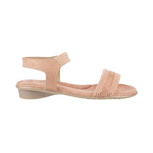 Mochi Womens Synthetic Peach Sandals (Size (3 UK (36 EU)) - Image 2