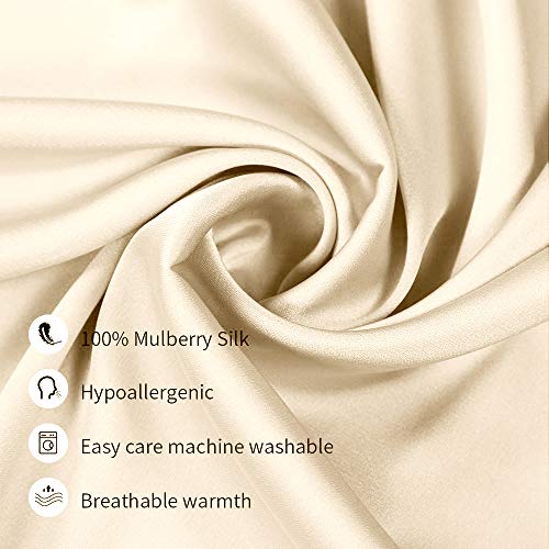 Jocoku 100% Mulberry Silk Pillowcases Set of 2 for Hair and Skin and Super Soft and Breathable Queen Size Nature Silk Pillowcases (Queen, Buff Beige) - Image 2