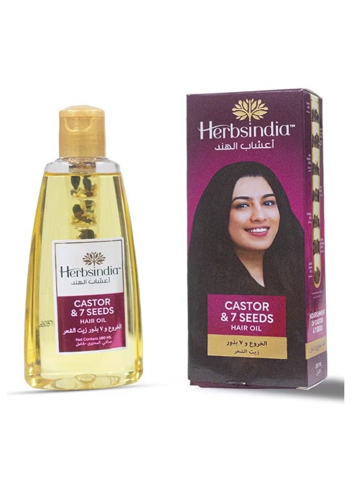 Herbsindia Castor & 7 Seeds Hair Oil 180 Ml