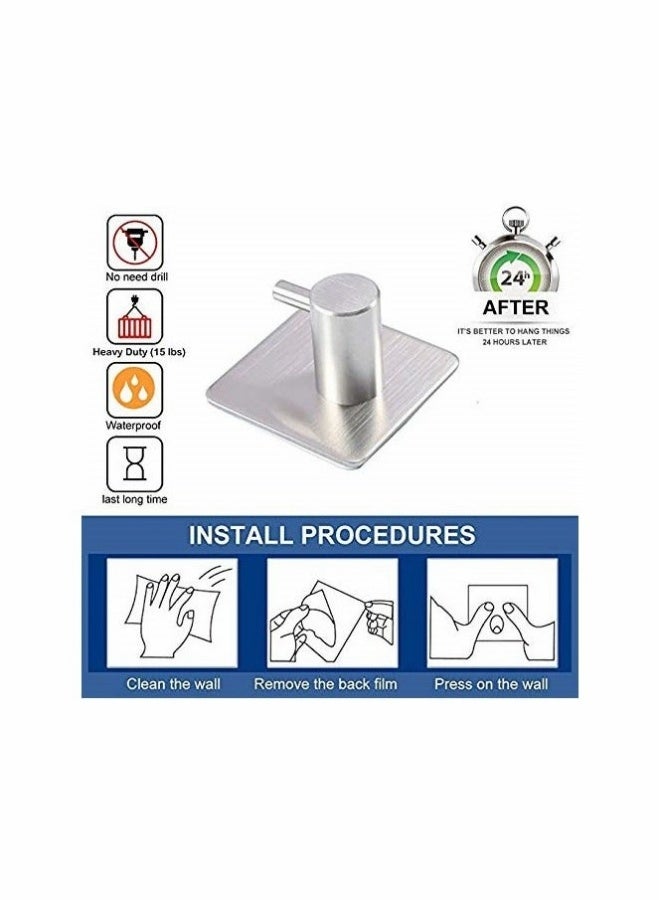Adhesive Hooks Heavy Duty Wall Hooks Waterproof Stainless Steel Hooks  - Image 3