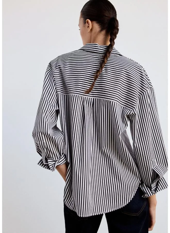 Mango Striped Straight Shirt