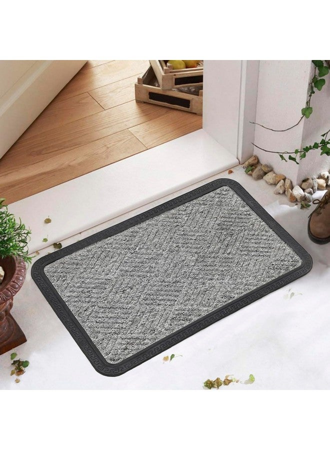 Status Contract Anti Slip Front Door Mat | (38 X 58 Cm) Living Room Rug for Entrance Doors | Rubber Floor Mats for Home | Essential Small Rugs (Gray), Rectangular - Image 1