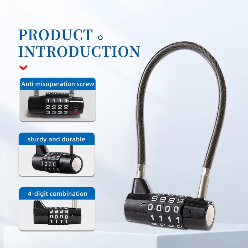 EASTDEER Combination Lock Cable Lock with 4 Digits Cabinet Lock with 3.5" Cable Length Twist 3.5" Length Durable Cable Ideal for lockers, Gym, Toolbox, Case Small Size (3.5") - Image 5
