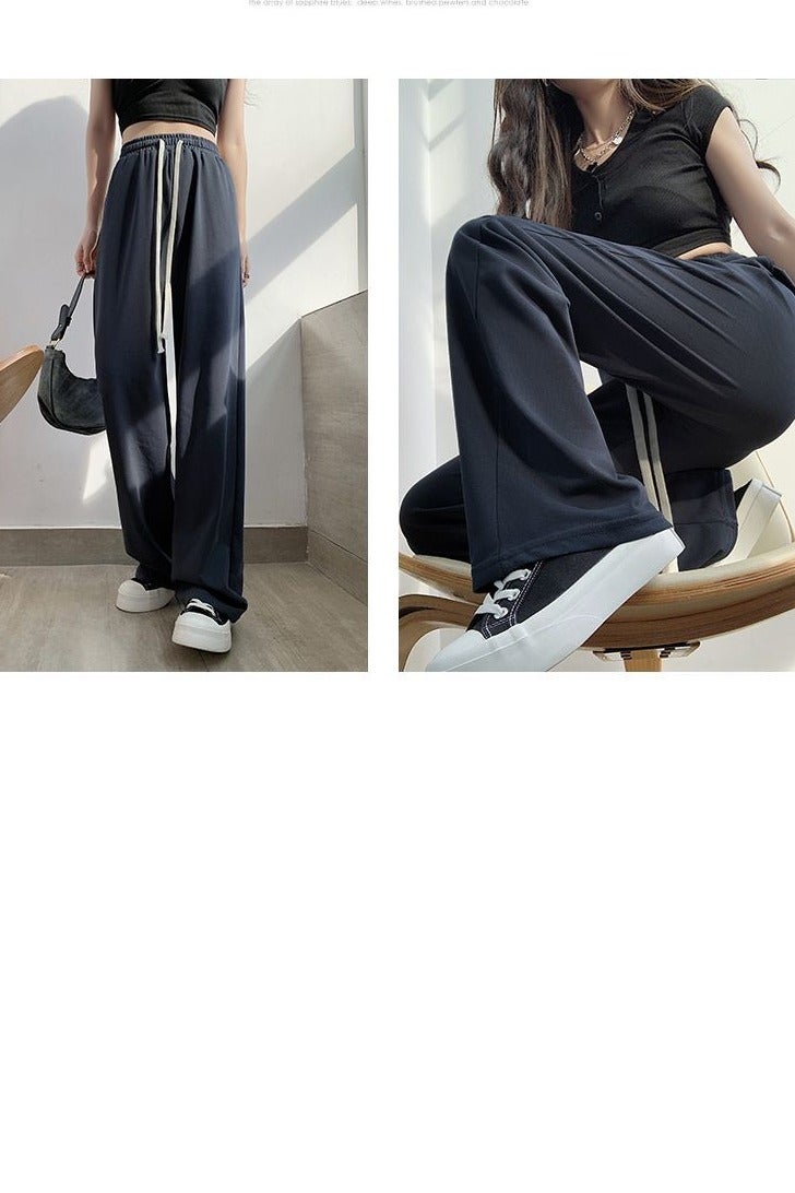 A.M Wide-leg pants for women in spring and autumn new straight casual sports sweatpants - Image 1