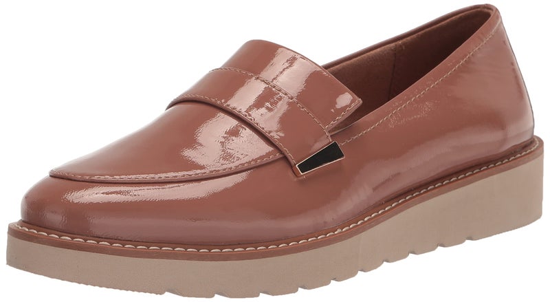 Naturalizer Womens Adaline Slip On Lightweight Platform LoaferHazelnut Brown Patent Leather6W
