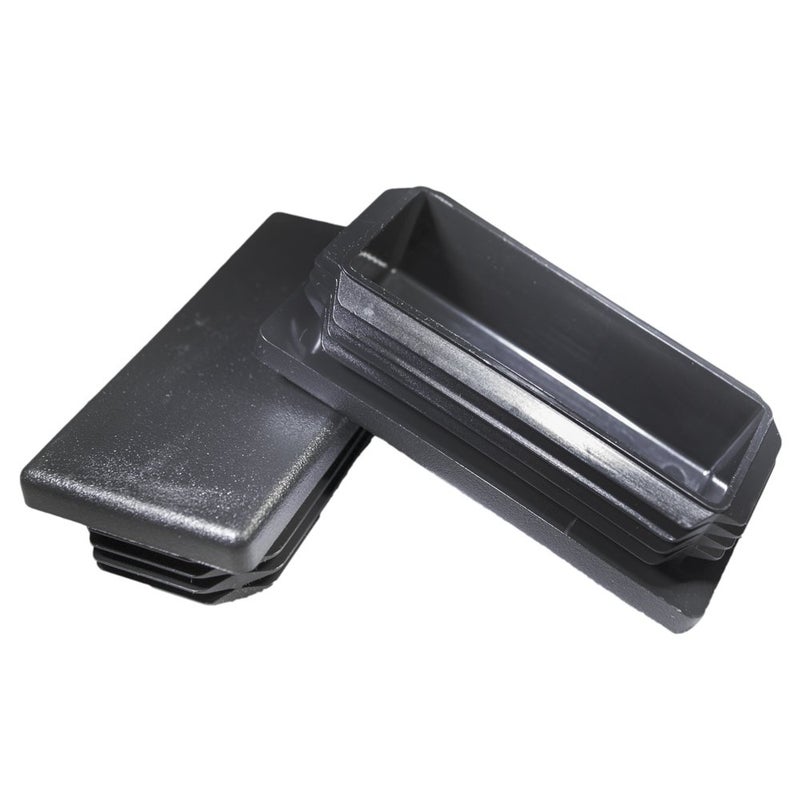 Prescott Plastics 1.5 x 3 Inch Rectangle Plastic Plug Insert (10 Pack), Black End Cap for Metal Tubing, Fence, Glide Insert for Pipe Post, Chairs and Furniture