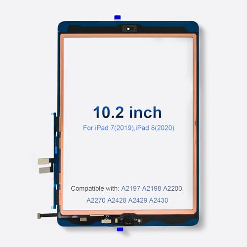 LMQ for iPad 7/8 (7th 8th Gen) Screen Replacement Digitizer 10.2"(A2197,A2198,A2200,A2270,A2428,A2429,A2430) for iPad 7/8 Screen Replacement Parts(NO LCD),+Home Button+Pre-Installed Black - Image 4