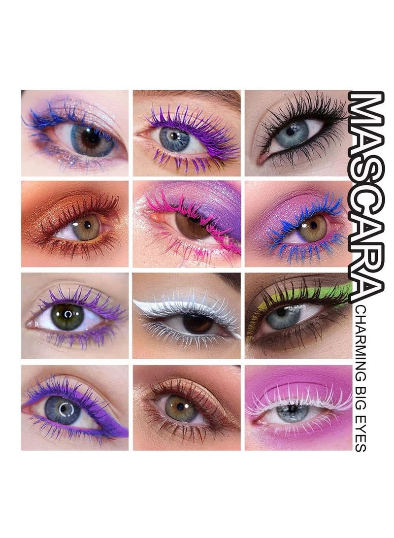 SYOSI Colorful Mascara Set, Charming Mascara for Eyelashes,  Waterproof Natural Hypoallergenic Colorful Long Lasting Mascara (6 PCS) - Image 5