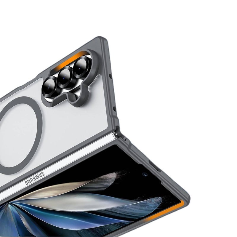 غطاء MagSafe | بنفسجي | TPU | ملمس غير لامع | مغناطيس قوي | مقاوم للصدمات لـ Samsung Galaxy Z Fold 7 - Image 4