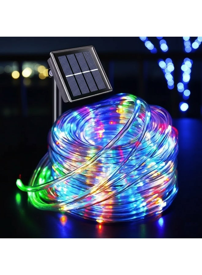 Solar Powered LED Rope/Pipe Lights, LED Waterproof Outdoor Fairy Lights for Garden, Patio, Balcony, Ramadan & Party Decorations (Rope Pipe Light, 12 Meters) - Image 3