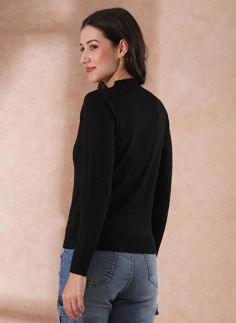 globus Black Globus Women Round Neck Pullover With Embellished Detail for Women | Best Price UAE