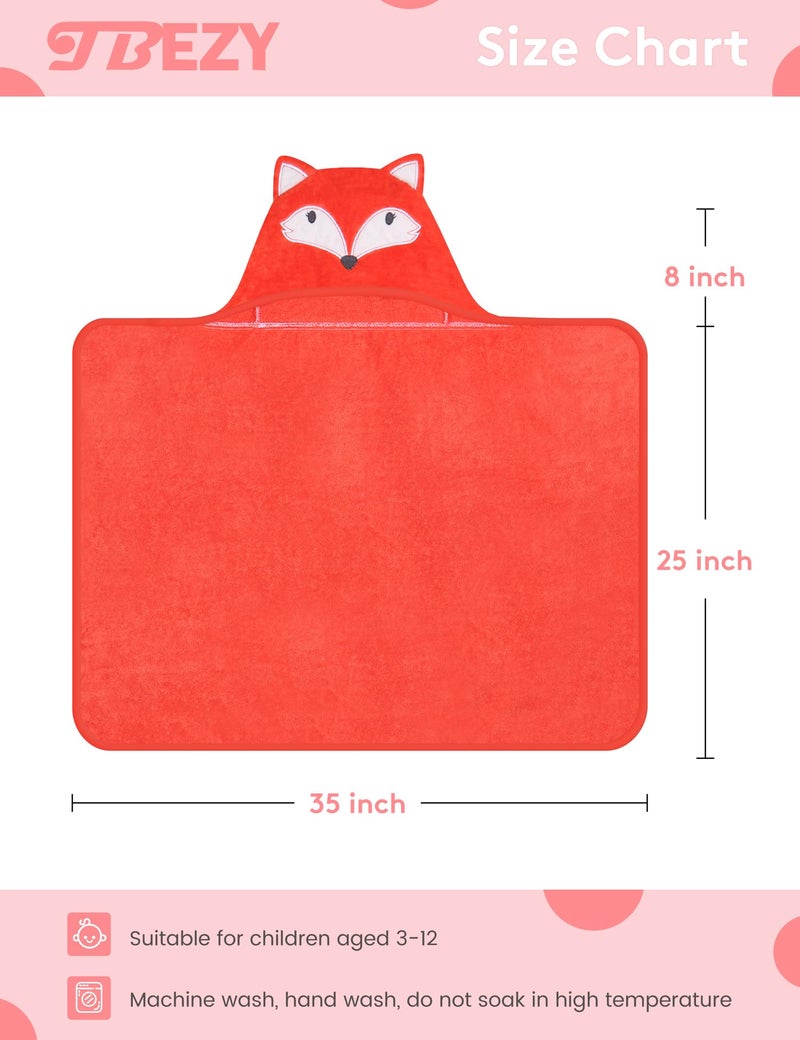 TBEZY Baby Hooded Towel with Unique Animal Design Ultra Soft Thick Cotton Bath Towel for Newborn (Fox) - Image 2