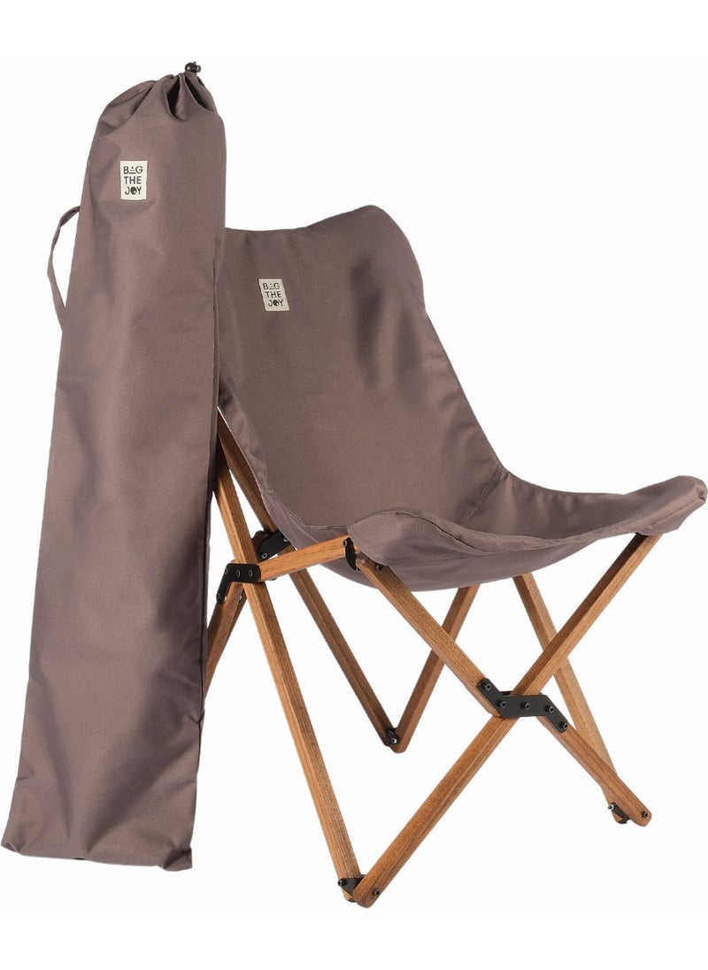 Bag The Joy - Wooden Folding Table Chair Set Brown - Dark Gray Case 70X70X55 Brown Table - Image 1