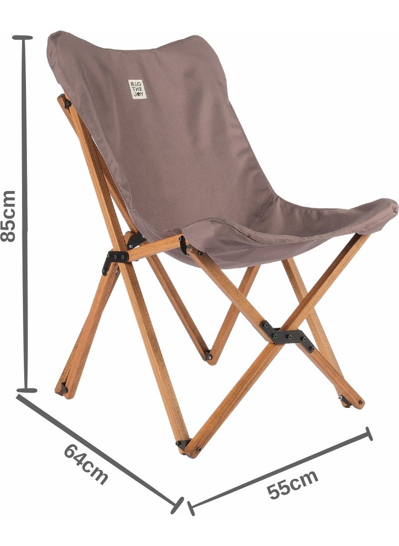Bag The Joy - Wooden Folding Table Chair Set Brown - Dark Gray Case 70X70X55 Brown Table - Image 1