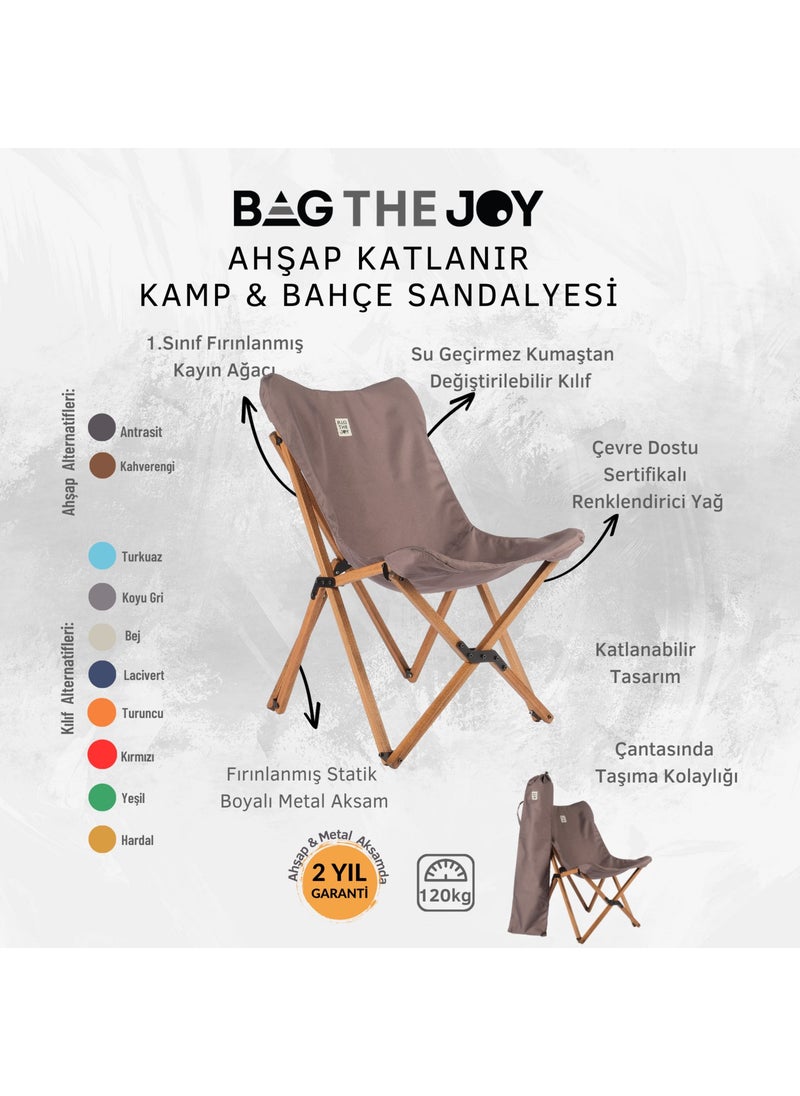 Bag The Joy - Wooden Folding Table Chair Set Brown - Dark Gray Case 70X70X55 Brown Table - Image 1