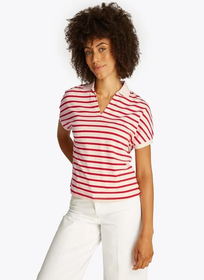 TOMMY HILFIGER Striped V Neck T-Shirt