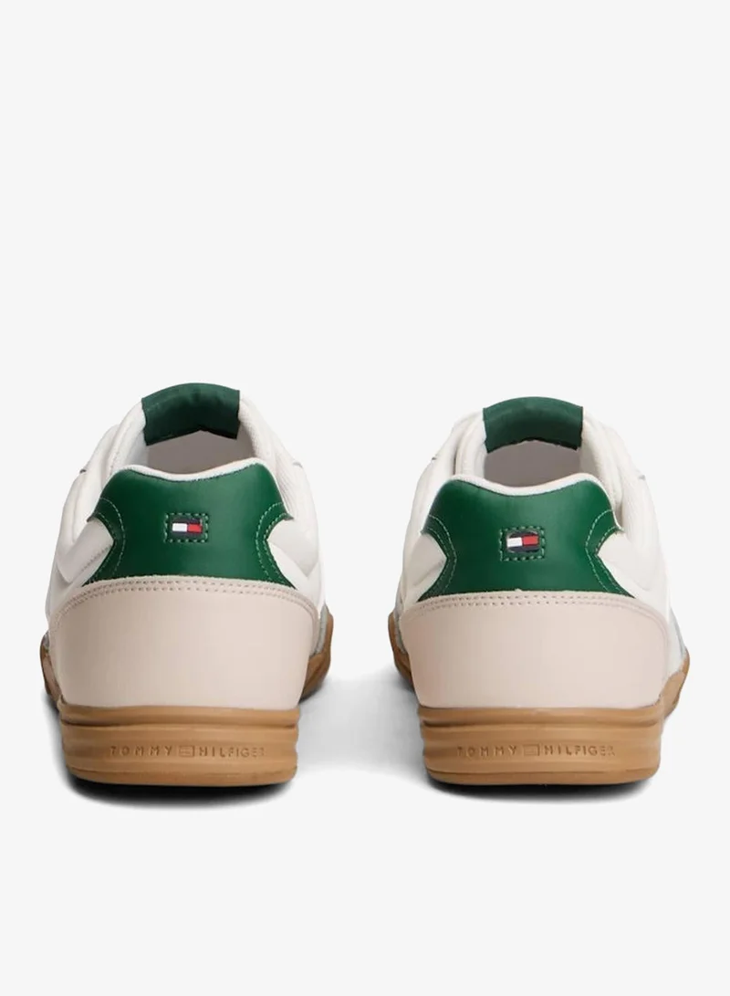 Tommy Hilfiger Ivory Petal/Street Green Low Profile Cupsole Trainers With Leather for Men | Best Price UAE