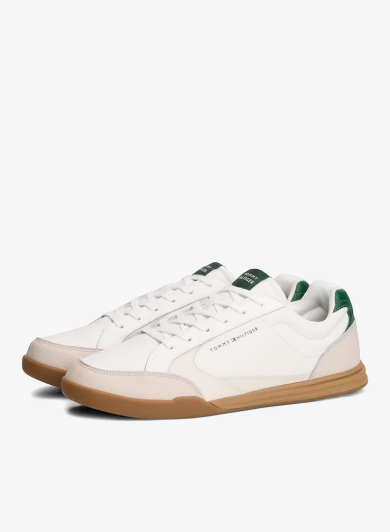 Tommy Hilfiger Ivory Petal/Street Green Low Profile Cupsole Trainers With Leather for Men | Best Price UAE