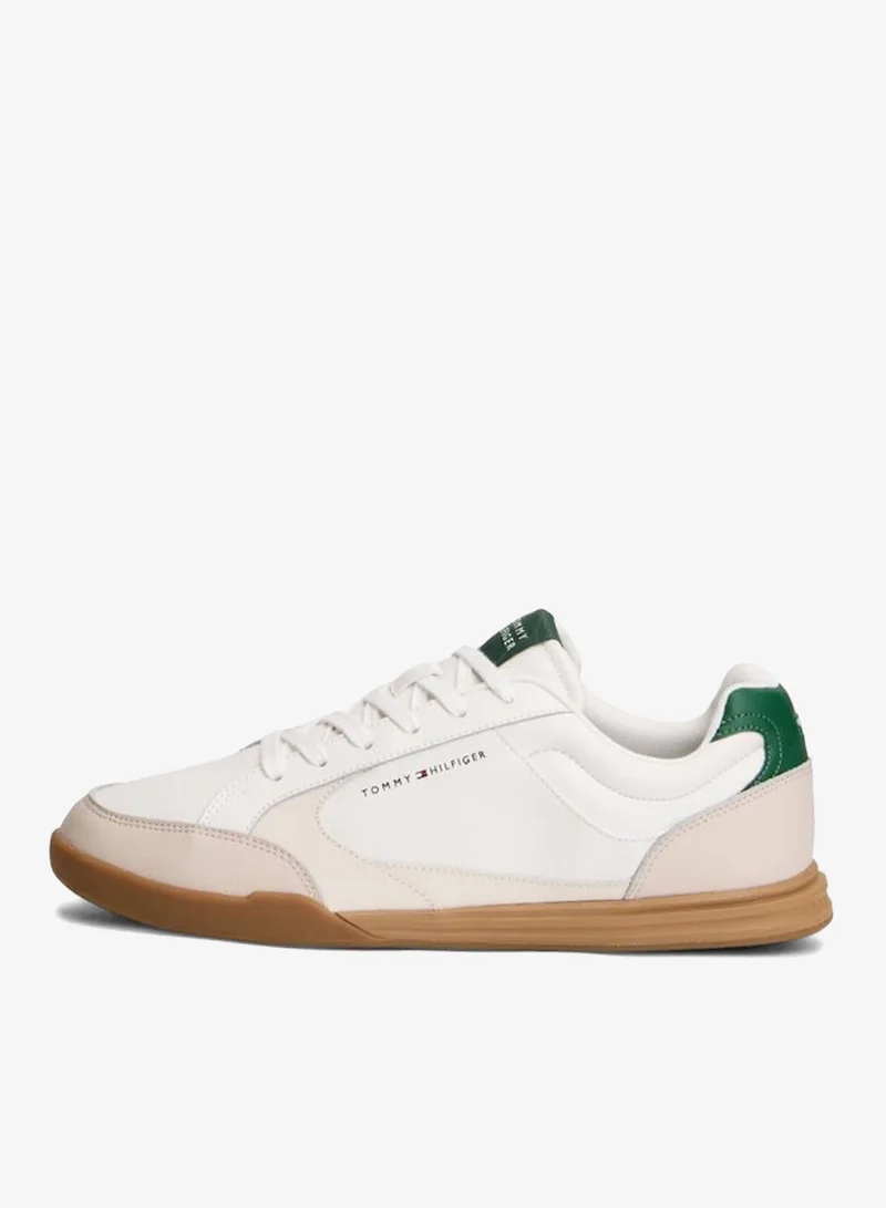 Tommy Hilfiger Ivory Petal/Street Green Low Profile Cupsole Trainers With Leather for Men | Best Price UAE