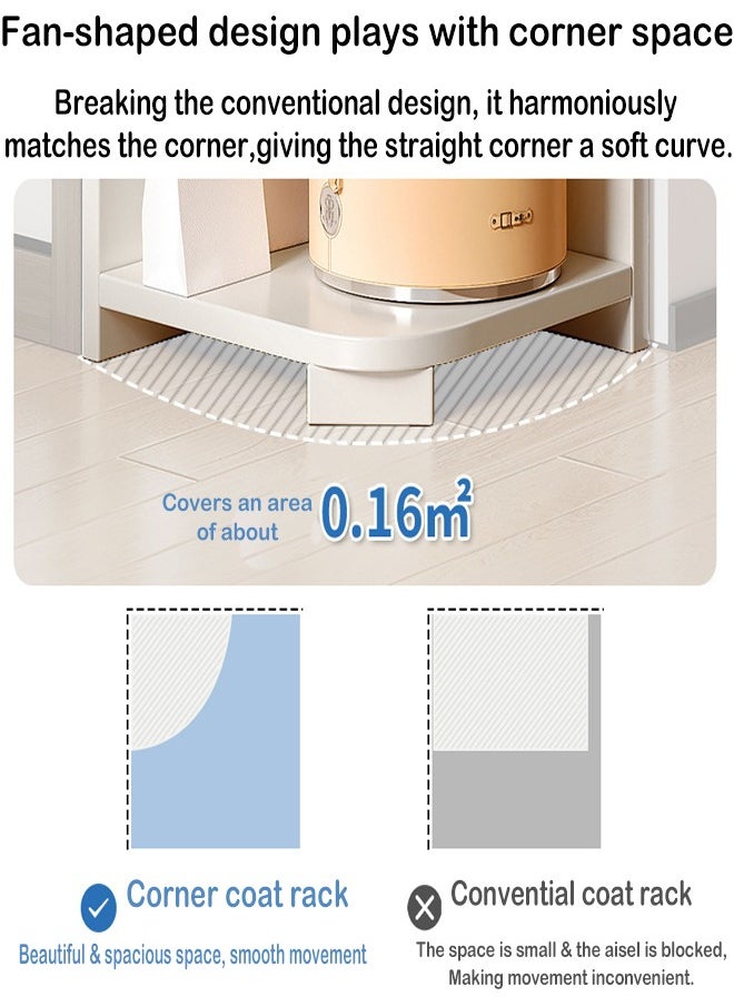 ZCM-HAPPY - Corner Floor Standing Triangle Side Wall Cabinet With Hanging Hooks (30x30x180cm) - Image 1