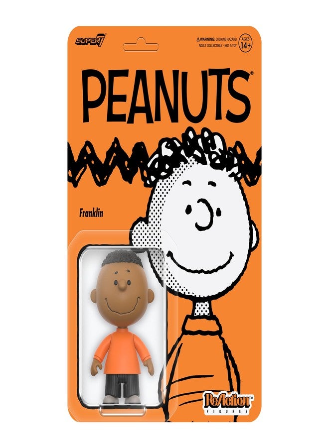 Super7 Peanuts Franklin Reaction Figure - 3.75" Peanuts Action Figure Classic Cartoon Collectibles and Retro Toys - Image 1
