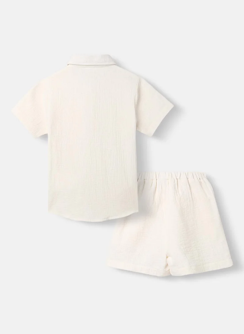نوتيناتي Boys’ Shirt and Shorts Set | Front Pocket Shirt | Clothing Set for 2-10 Years