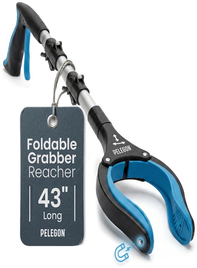 Pelegon Grabbers for Seniors Heavy Duty, 43 Inch Heavy Duty Grabber Reacher Tool, Foldable Long Reach Grabber with 90° Rotating Head, Magnetic Tips, Rubberized Grips, Aluminum Pick Up Tool - 1 Pack - Image 1