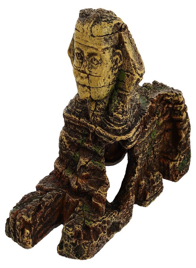 balacoo Aquarium Sphinx Statue Egyptian Style Sphinx Figurine Statue Sphinx Hiding Cave Decorations Small Reptile Fish Tank Retro Rainforest Landscape - Image 1
