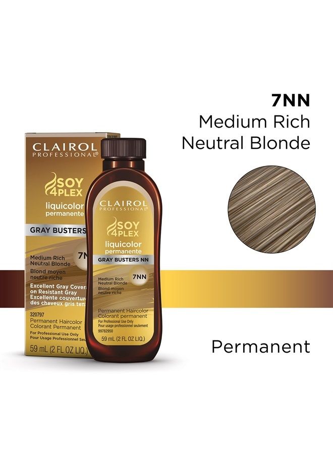 CLAIROL PROFESSIONAL Permanent Liquicolor for Blonde Hair Color, 7nn Med Neutral Blonde, 2 oz - Image 2