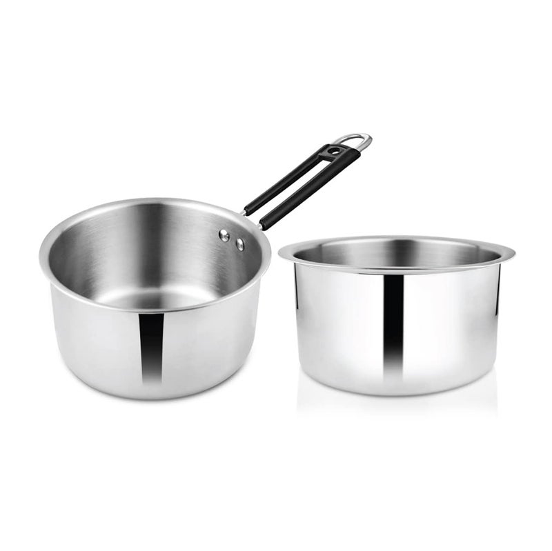 Shri & Sam Stainless Steel Sauce Pan & Tope Combo Induction Friendly Cookware Set  - Image 1
