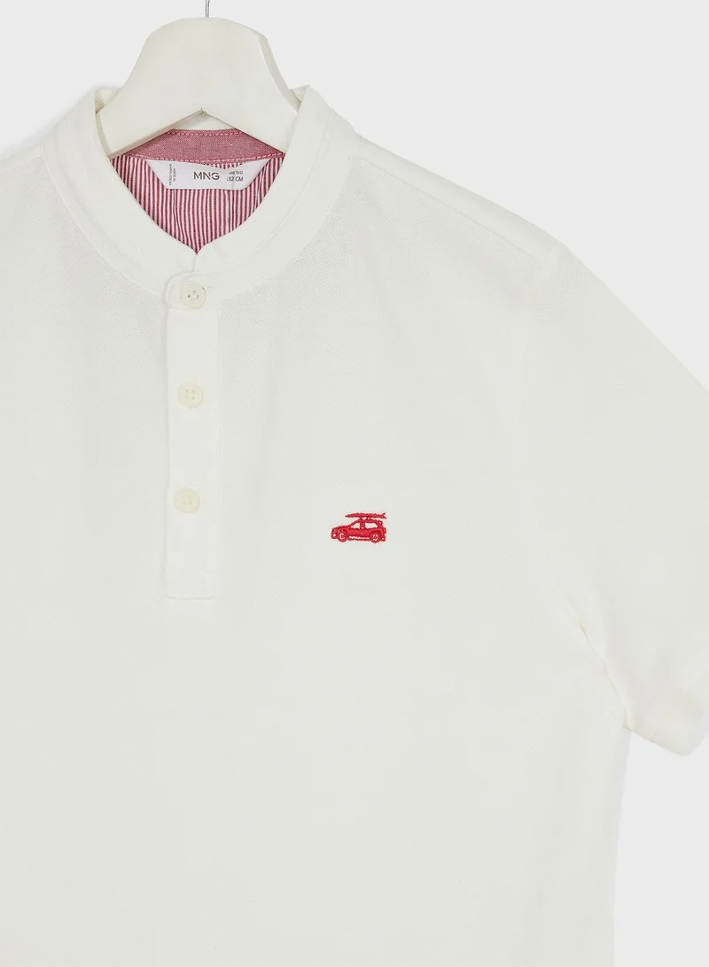 MANGO Kids Embroidered Polo
