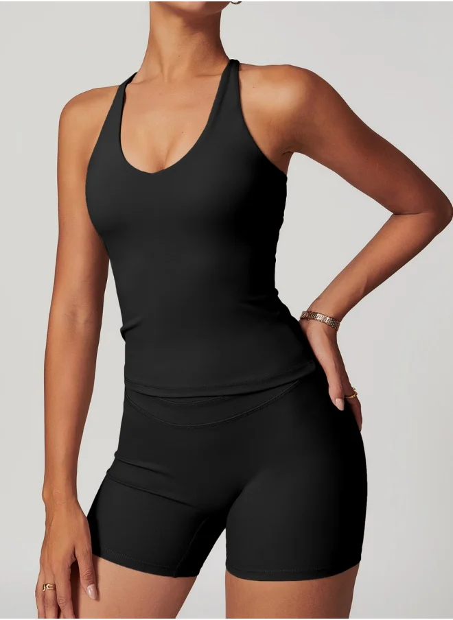 KAWN.YOGA Womens Top Shoulder Strap Sleeves