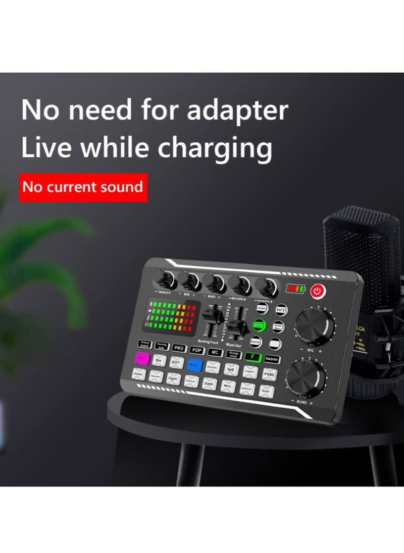 Mi VAZA F998 Sound Card with 16 Sound Effects Audio Recording Sound Mixer Audio Mixing Console Amplifier for Phone PC