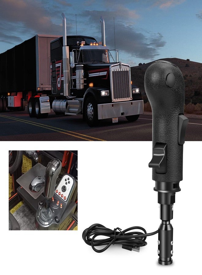 Dexepe ذراع ناقل الحركة Dexepe USB لمحاكاة الشاحنات، متوافق مع Logitech G29 وG27 وG25 وTH8A، متوافق مع ألعاب محاكاة السباق ATS وETS2، ذراع ناقل حركة أسود اللون لأجهزة الكمبيوتر. - Image 1