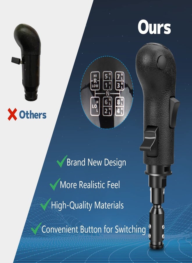 Dexepe ذراع ناقل الحركة Dexepe USB لمحاكاة الشاحنات، متوافق مع Logitech G29 وG27 وG25 وTH8A، متوافق مع ألعاب محاكاة السباق ATS وETS2، ذراع ناقل حركة أسود اللون لأجهزة الكمبيوتر. - Image 5