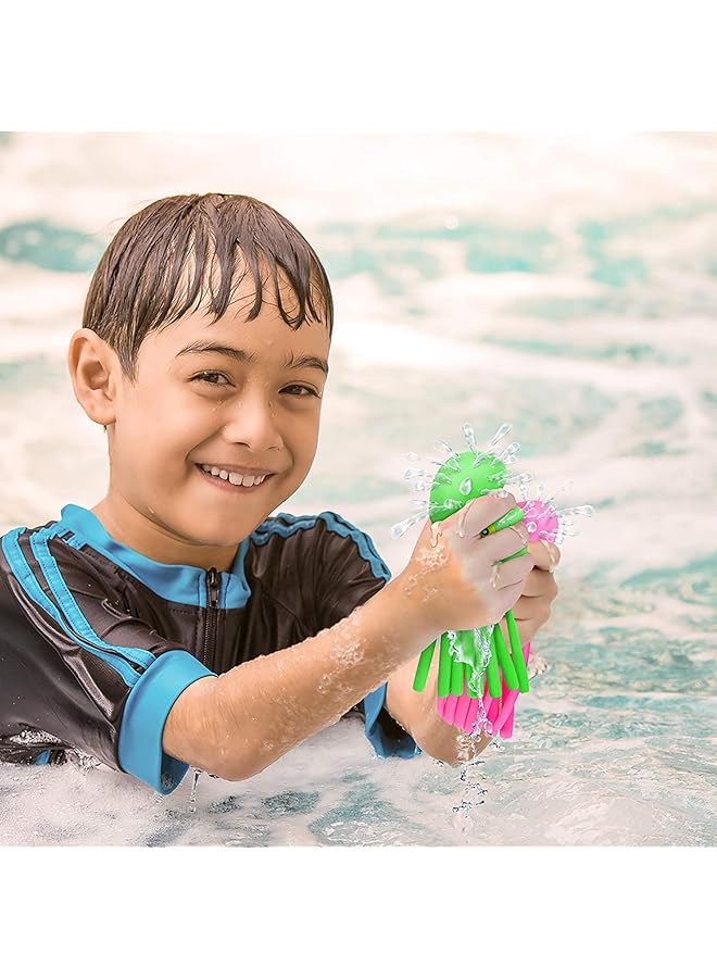 Paporich Octopus Water Balls Set Of 4 Water Bomb Splash Soaker Ball Toys Games Fun Soak Wet Water Toy Rubber Kids' Bath Toys Sensory Stress Relief Pool Toys For Kids Pink Blue Yellow And Green - Image 3