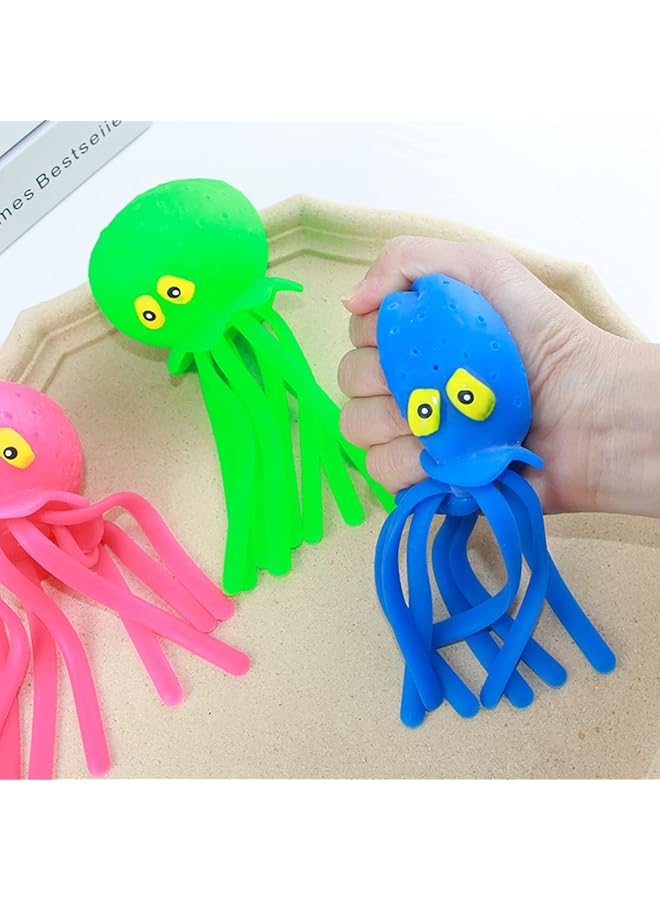 Paporich Octopus Water Balls Set Of 4 Water Bomb Splash Soaker Ball Toys Games Fun Soak Wet Water Toy Rubber Kids' Bath Toys Sensory Stress Relief Pool Toys For Kids Pink Blue Yellow And Green - Image 4