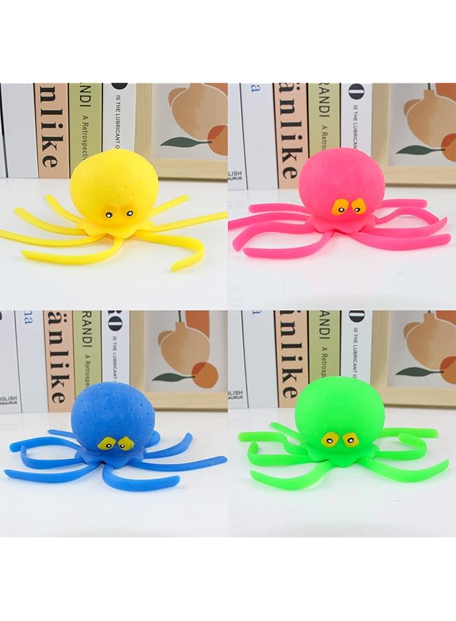 Paporich Octopus Water Balls Set Of 4 Water Bomb Splash Soaker Ball Toys Games Fun Soak Wet Water Toy Rubber Kids' Bath Toys Sensory Stress Relief Pool Toys For Kids Pink Blue Yellow And Green - Image 5