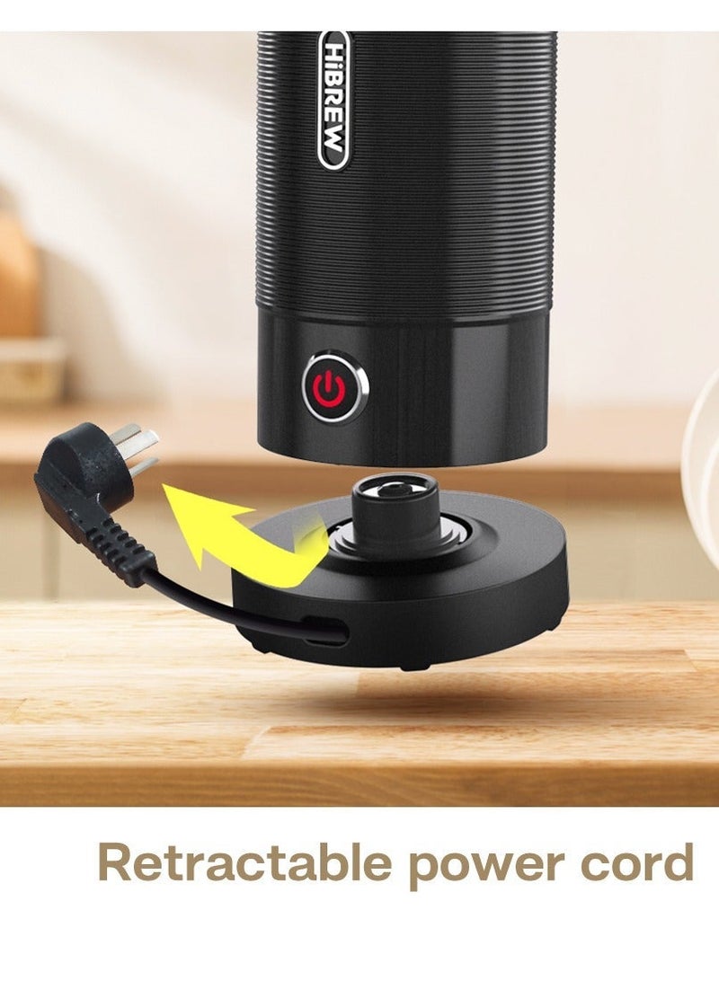 HiBREW Electric Milk Frother Frothing Foamer Chocolate Mixer Cold/Hot Latte Cappuccino fully automatic Milk Warmer Cool M1A Black - Image 3