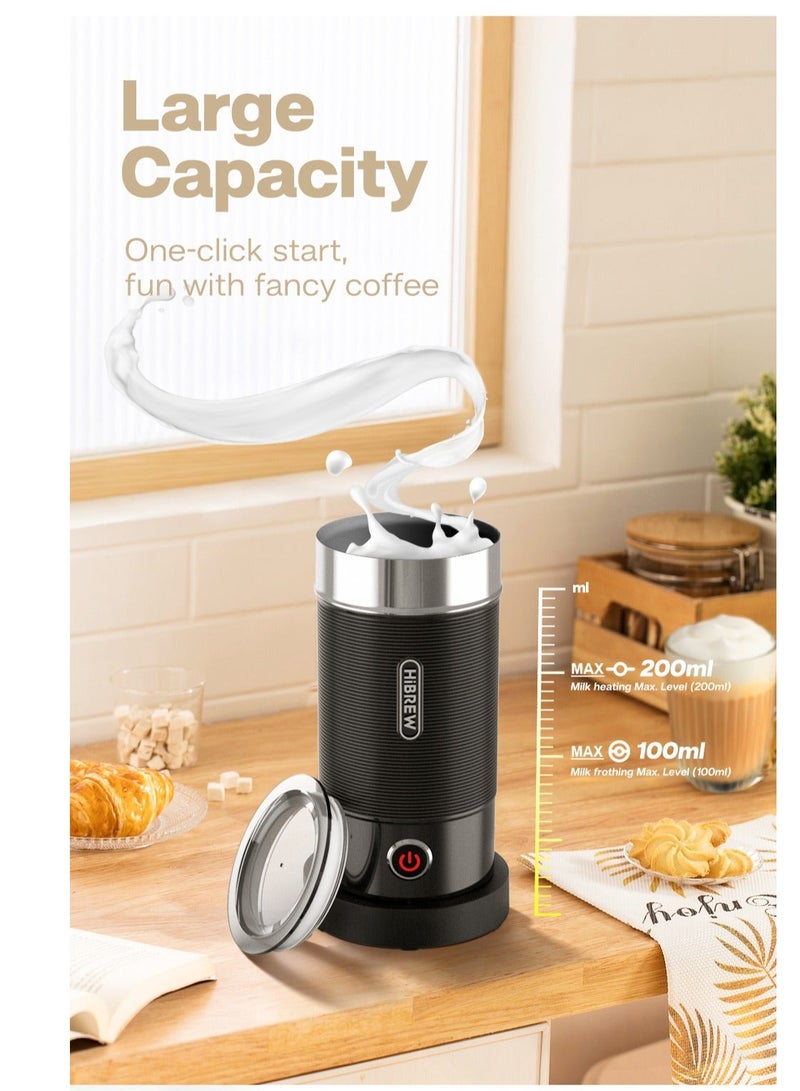 HiBREW Electric Milk Frother Frothing Foamer Chocolate Mixer Cold/Hot Latte Cappuccino fully automatic Milk Warmer Cool M1A Black - Image 4
