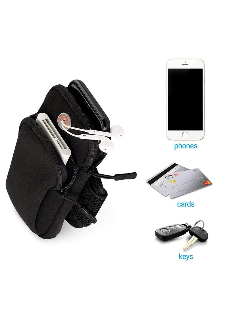 إي سي في في حقيبة ذراع الهاتف حامل الهاتف الخليوي شارة لتشغيل رياضة الصالة الرياضية مقاوم للماء حامل الهاتف الخليوي الأسود الحقيبة مع ثقب سماعة الأذن - Image 5