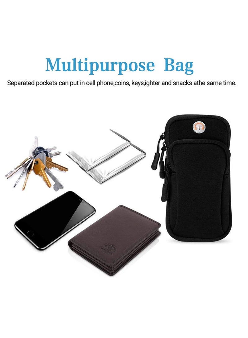 إي سي في في حقيبة ذراع الهاتف حامل الهاتف الخليوي شارة لتشغيل رياضة الصالة الرياضية مقاوم للماء حامل الهاتف الخليوي الأسود الحقيبة مع ثقب سماعة الأذن - Image 4