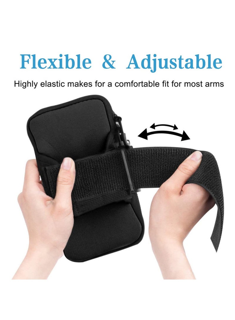 إي سي في في حقيبة ذراع الهاتف حامل الهاتف الخليوي شارة لتشغيل رياضة الصالة الرياضية مقاوم للماء حامل الهاتف الخليوي الأسود الحقيبة مع ثقب سماعة الأذن - Image 2